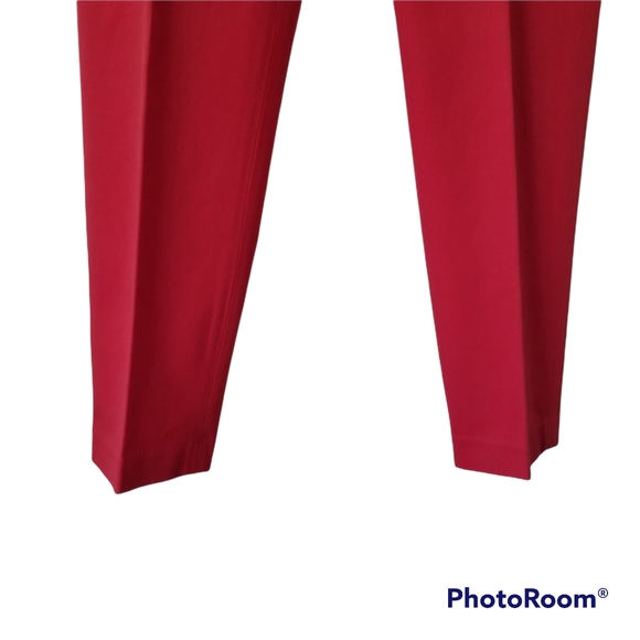 Lands' End Retro Style Side Zip Dark Coral Ankle Length Pants. Women's 12 - Picture 5 of 11